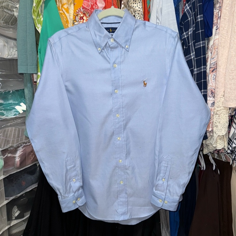 Men's Light Blue Ralph Lauren Polo Shirt Size Small